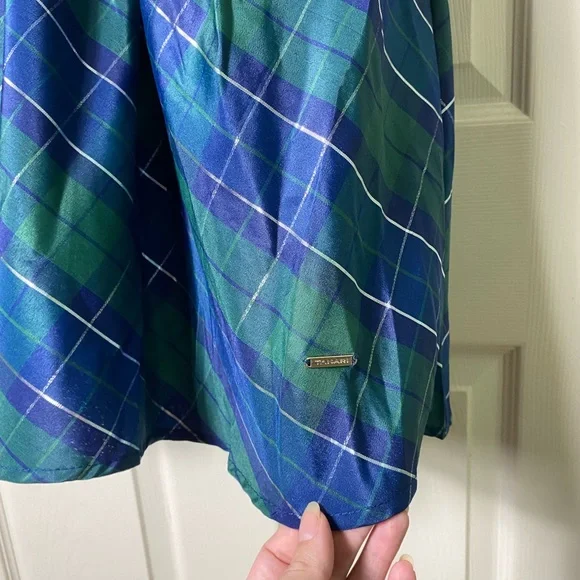 Tahari | NWT Girl’s Blue Green Plaid Velvet Dress & Matching Headband - 8 - Picture 5 of 9